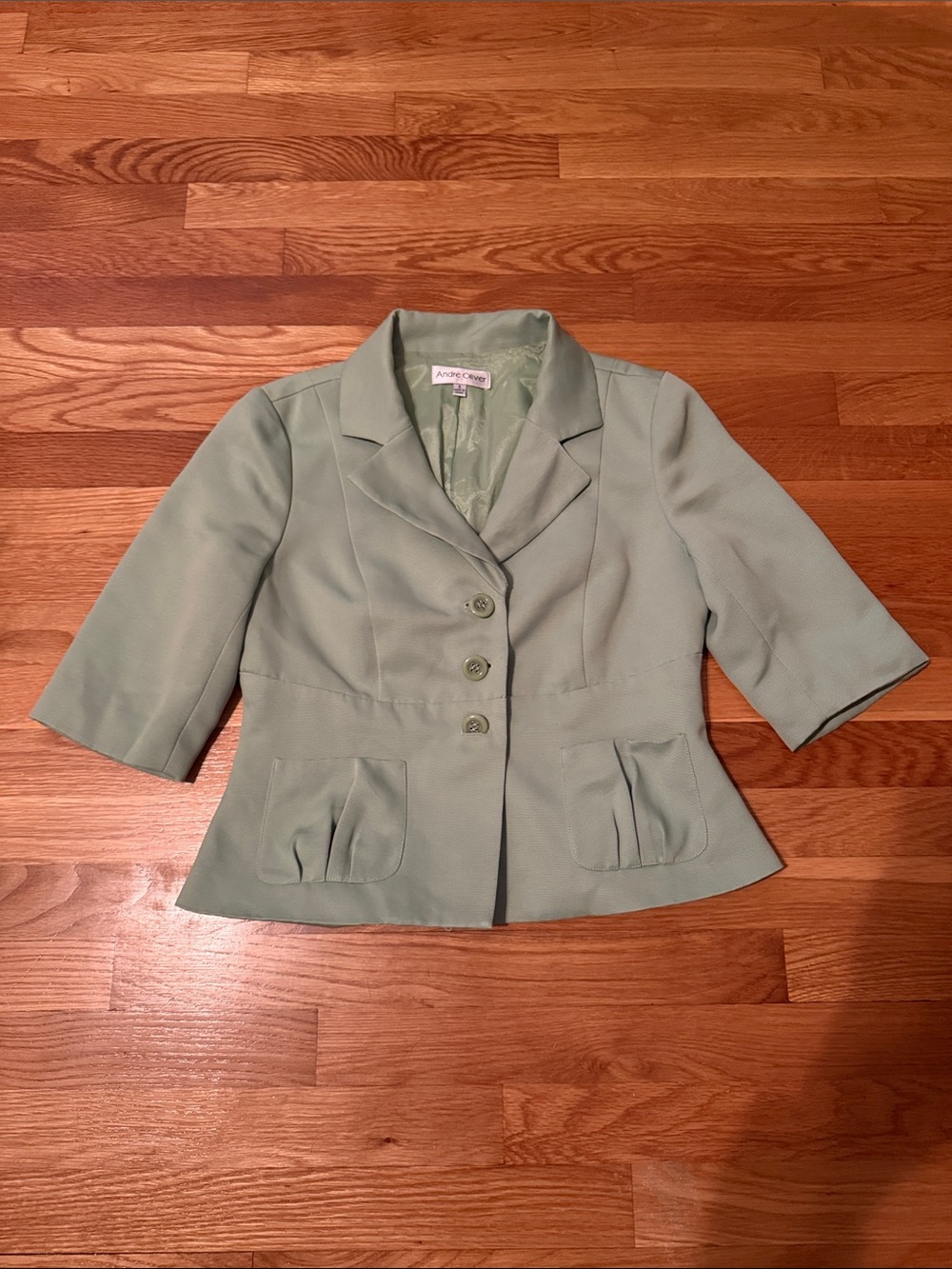 Andre Oliver Short Sleeve Sage Green Tailored Blazer